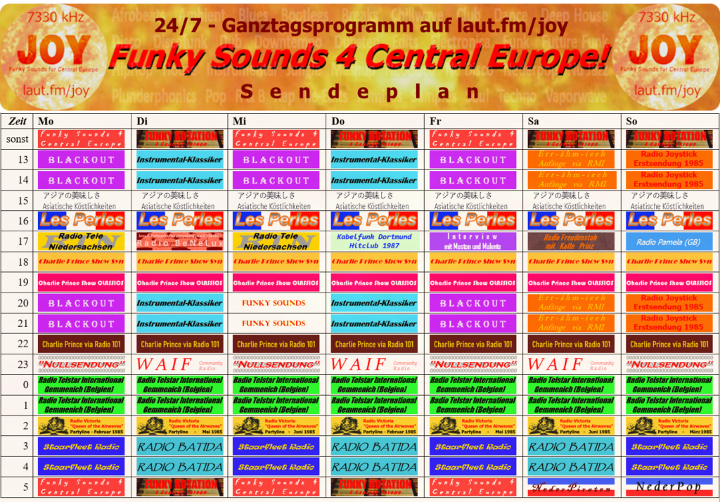 Sendeplan Ganztagsprogramm auf https://laut.fm/joy